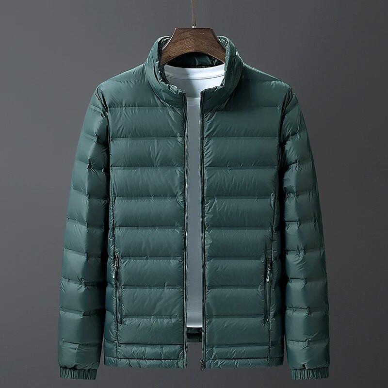 5XL 6XL 7XL 8XL Liela izmēra vīriešu viegla dūnu jaka rudens/ziemas pilnīgi jauna jauniešu ikdienas statīvs apkakle Balts pīļu dūnu mētelis