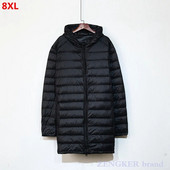Lagana muška jakna s kapuljačom velike veličine srednje dužine zimska jakna srednje veličine 6XL 7XL 8XL