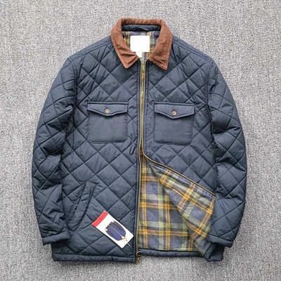 2023 Winter Casual ελαφρύ ανδρικό μπουφάν Classic Check Clamp Βαμβακερό Αδιάβροχο παλτό γκολφ αντιανεμικό μικροϊνών