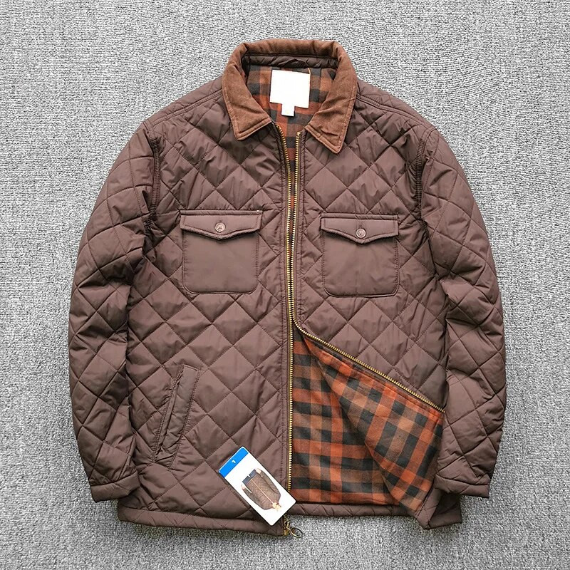 2023 Winter Casual ελαφρύ ανδρικό μπουφάν Classic Check Clamp Βαμβακερό Αδιάβροχο παλτό γκολφ αντιανεμικό μικροϊνών