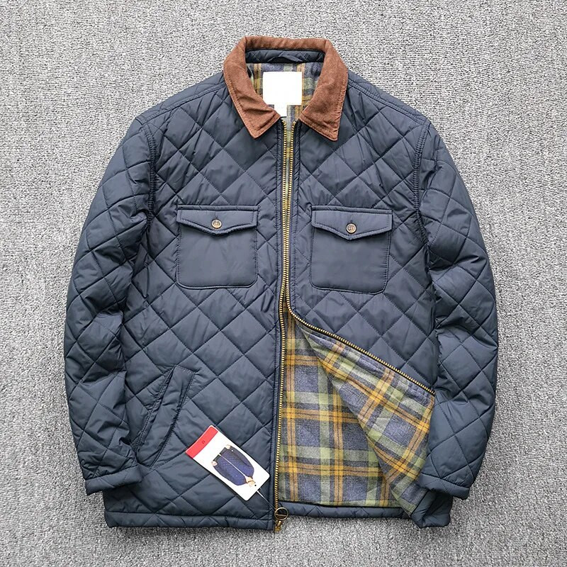 2023 Winter Casual ελαφρύ ανδρικό μπουφάν Classic Check Clamp Βαμβακερό Αδιάβροχο παλτό γκολφ αντιανεμικό μικροϊνών