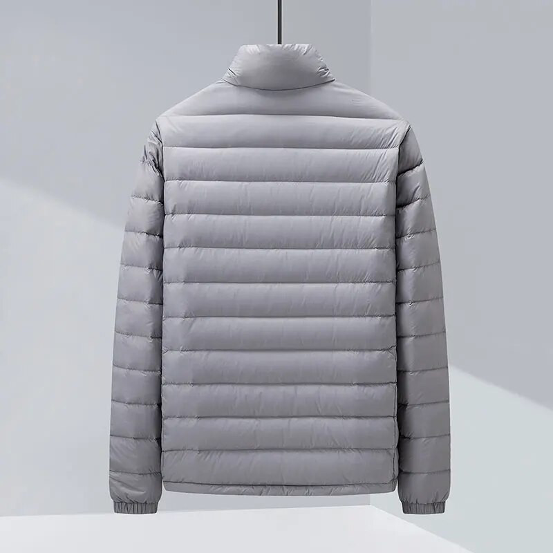 Φθινοπωρινό και Χειμώνα Ζεστό κολάρο Ανδρικό πουπουλένιο μπουφάν υψηλής ποιότητας Άνετο κοντό μπουφάν με λευκή πάπια