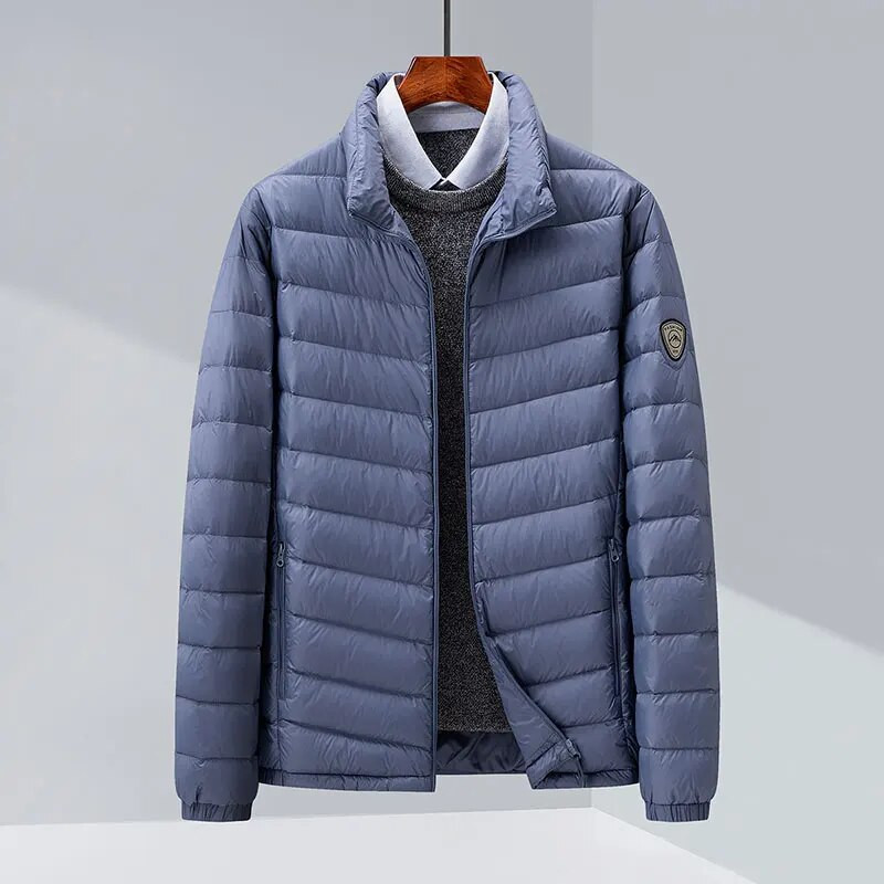 Φθινοπωρινό και Χειμώνα Ζεστό κολάρο Ανδρικό πουπουλένιο μπουφάν υψηλής ποιότητας Άνετο κοντό μπουφάν με λευκή πάπια