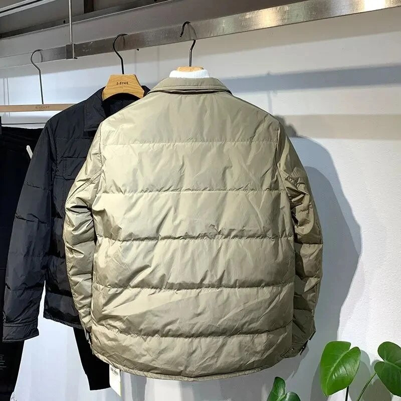 Ανδρικά ρούχα 2023 Φθινόπωρο και Χειμώνας Νέο ελαφρύ πουπουλένιο ανδρικό παλτό Κορεατικής μόδας Slim-fit Κοντό πέτο κάτω Ανδρικό παλτό