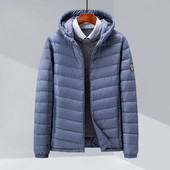 Meeste kapuutsiga soojad puhvisjoped, 2023. aasta uued talved, 90% valgest pardisulest ülikerged veekindlad ja tuulekindlad meeste mantlid