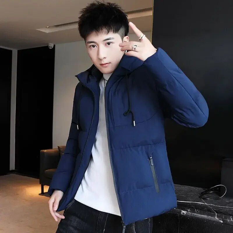 Ανδρικό πουπουλένιο σακάκι Μοντέρνο ανδρικό παλτό με κουκούλα Κορέα Parkas Harajuku Fashion Y2k ελαφρύ 2023 Trend Youth Heavy