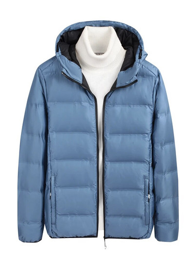 2023 m. Nauja 90 % baltos spalvos ančių pūkų paminkštinta vyriška žieminė striukė lengva, šilta gobtuvu nuo vėjo striukė vyriška plius 8XL dydžio