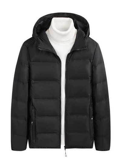 2023 m. Nauja 90 % baltos spalvos ančių pūkų paminkštinta vyriška žieminė striukė lengva, šilta gobtuvu nuo vėjo striukė vyriška plius 8XL dydžio