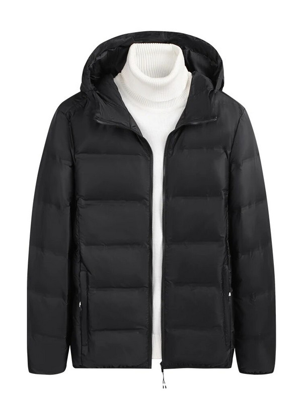 2023 m. Nauja 90 % baltos spalvos ančių pūkų paminkštinta vyriška žieminė striukė lengva, šilta gobtuvu nuo vėjo striukė vyriška plius 8XL dydžio