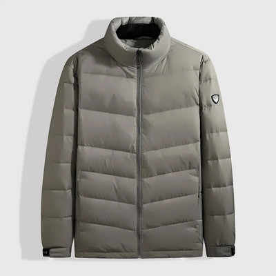 5XL 6XL 7XL 8XL Liela izmēra klasiskā emblēma Vīriešu viegla brīva silta dūnu jaka rudens ziemas ikdienas neilona dūnu mētelis, melns