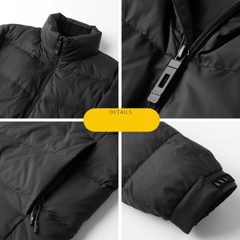 5XL 6XL 7XL 8XL Plus Size Classic Badge Ανδρικό Ελαφρύ Χαλαρό Ζεστό Μπουφάν Φθινοπωρινό Χειμώνα Casual Νάιλον Παλτό Μαύρο