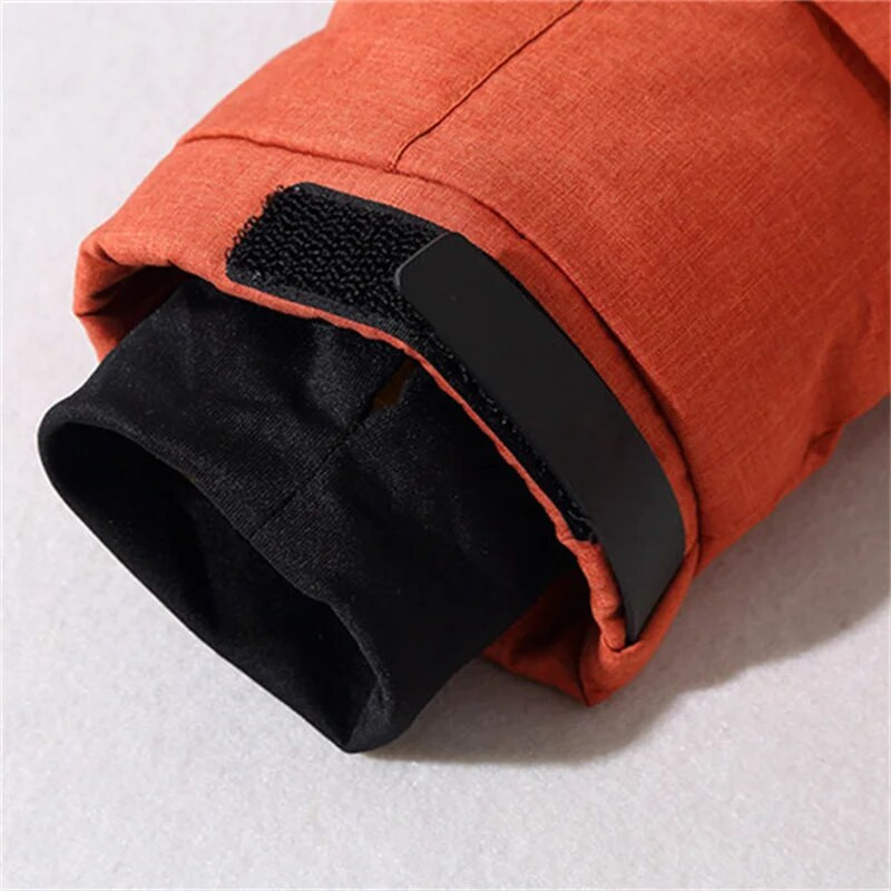 Balta pūkinė striukė su gobtuvu, stora gobtuvu, vyriška laisvalaikio vienspalvė striukė su įvairiomis kišenėmis, plonu kūno šiltu žieminiu parko paltu