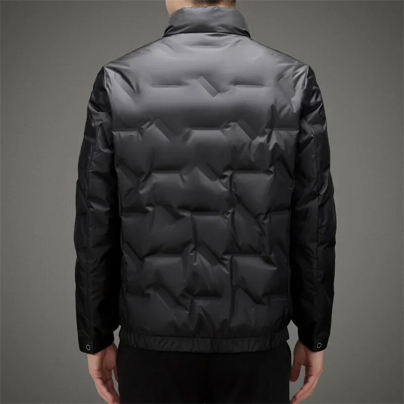 Viegla dūnu jaka pusmūža vīriešiem Ikdienas īss ziemas stils Jauna, silta, stāvoša apkakle