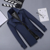 Šiltas paltas Slim Fit žieminė vėjo striukė vienaeilis pavasario rudeninis vidutinio ilgio vienspalvis storas švarkas paltas Antifrizas