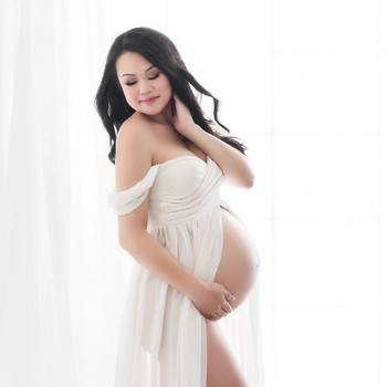 Ένδυση εγκυμοσύνης Φωτογραφία Στήριγμα για έγκυες γυναίκες Φόρεμα σιφόν φλούφα μεγάλο στούντιο σκοποβολή Βοηθητικό μοντέλο σέξι μακριά φούστα