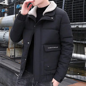 Polsterdus õues Meeste sulejope Meeste polsterdatud mantlid Lühikesed pargid Uudsed Korea populaarsed riided Soe Kerge Kuum