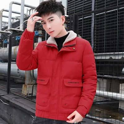 Polsterdus õues Meeste sulejope Meeste polsterdatud mantlid Lühikesed pargid Uudsed Korea populaarsed riided Soe Kerge Kuum