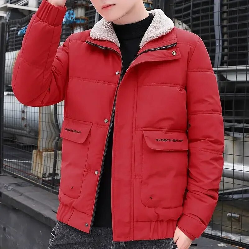 Polsterdus õues Meeste sulejope Meeste polsterdatud mantlid Lühikesed pargid Uudsed Korea populaarsed riided Soe Kerge Kuum