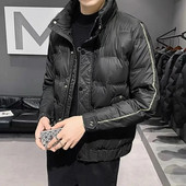 Dūnu jakas vīriešiem Īsas Heavy 2023 Trend Parkas Jauniešu vīriešu polsterēts mētelis ar reklāmas polsterējumu Viegls, elegants ikdienas stepēts