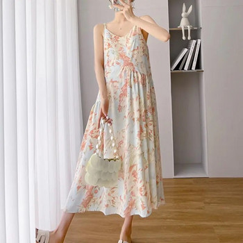 Φορέματα εγκυμοσύνης Κοστούμι 2023 Καλοκαίρι Γαλλικά Κομψά Ρούχα για Έγκυες Μόδα Φόρεμα σιφόν + Παλτό Γυναικείο Φόρεμα εγκυμοσύνης
