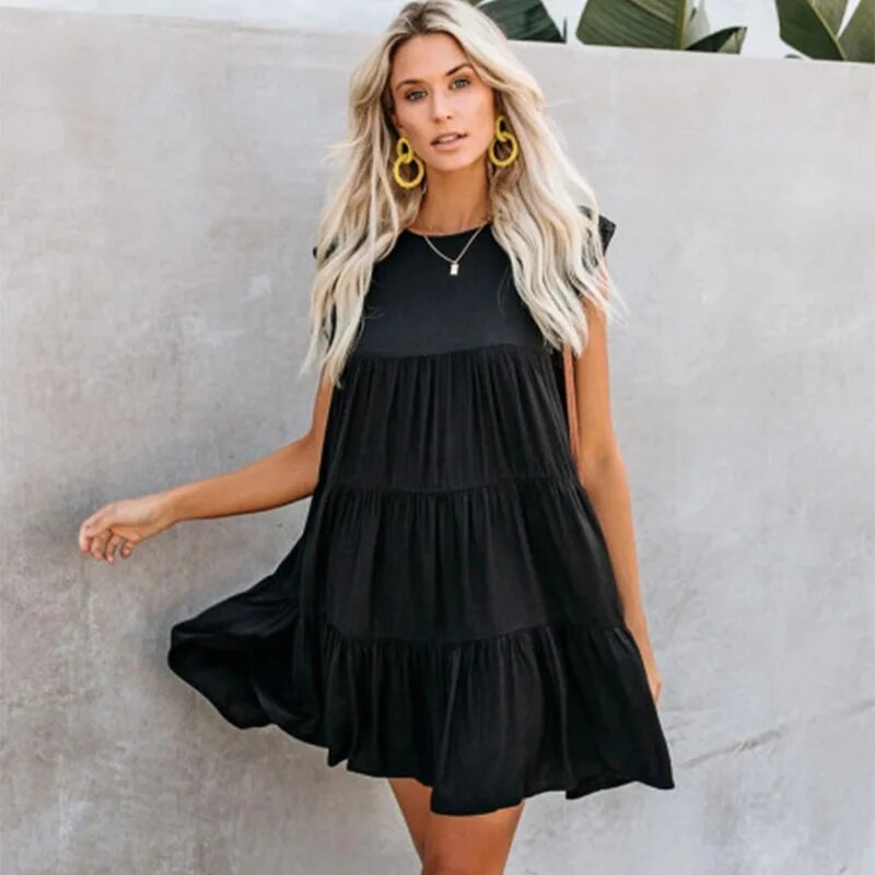 Grūtnieču kleitas Sieviešu Grūtnieču Apģērbs Ikdienas Mama Kleita ar volāniem bez piedurknēm grūtniecēm