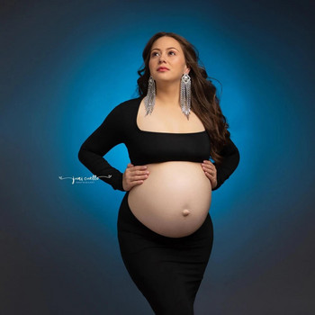 Φόρεμα εγκυμοσύνης για φωτογράφιση Stretch μπούστο φόρεμα Photography Studio Αξεσουάρ Ρούχα Έγκυες γυναίκες με έκθετη κοιλιά