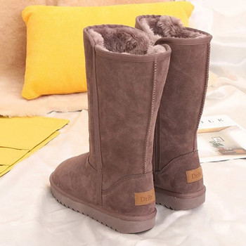 Γυναικείες μπότες από καστόρι ζεστό χιόνι 2022 Χειμώνας Νέα Causal βελούδινα αφράτα κατά του κρύου μπότες με φερμουάρ Plus Size 42 Γυναικεία παπούτσια πλατφόρμας
