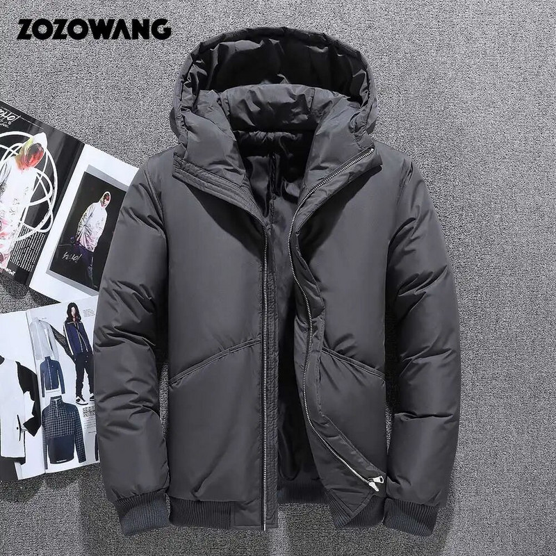 ZOZOWANG 2023 Ανδρικό χειμωνιάτικο μπουφάν White Duck Down Parka Casual Goose Feather Ανδρικό χειμωνιάτικο κουκούλα Χοντρό ζεστό αδιάβροχο μπουφάν
