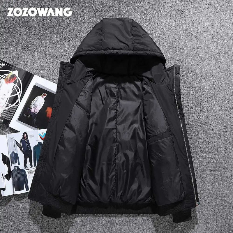 ZOZOWANG 2023 Ανδρικό χειμωνιάτικο μπουφάν White Duck Down Parka Casual Goose Feather Ανδρικό χειμωνιάτικο κουκούλα Χοντρό ζεστό αδιάβροχο μπουφάν