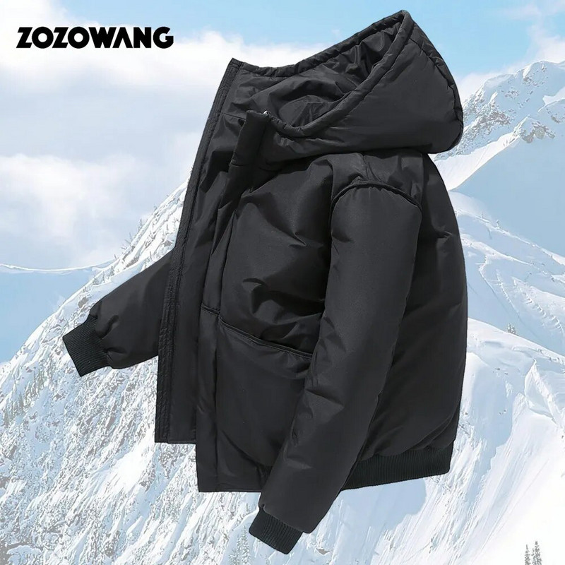 ZOZOWANG 2023 Ανδρικό χειμωνιάτικο μπουφάν White Duck Down Parka Casual Goose Feather Ανδρικό χειμωνιάτικο κουκούλα Χοντρό ζεστό αδιάβροχο μπουφάν