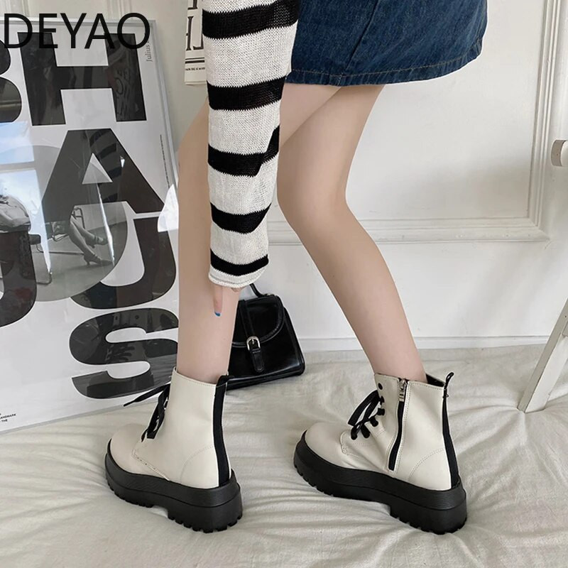 Platforma su stora apačia Moteriški auliniai batai Moteriški batai Su užtrauktuku mada Moterų dizainerio motociklų batai Laisvalaikio moteriška avalynė 2023 m.