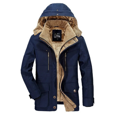Jauns Outwear Parkas Ziemas jaka Vīriešu Bieza Silta Kokvilnas Polsterētas Jakas Vīriešu Ar kapuci vējjaka Parka Liela izmēra 5XL 6XL Mēteļi