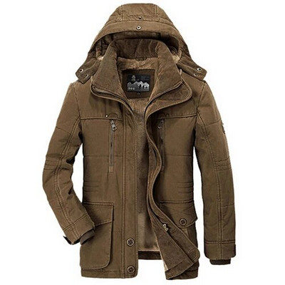 Jauns Outwear Parkas Ziemas jaka Vīriešu Bieza Silta Kokvilnas Polsterētas Jakas Vīriešu Ar kapuci vējjaka Parka Liela izmēra 5XL 6XL Mēteļi