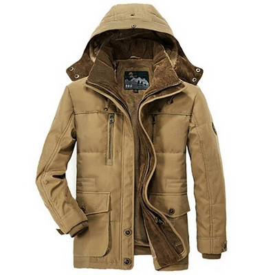 Jauns Outwear Parkas Ziemas jaka Vīriešu Bieza Silta Kokvilnas Polsterētas Jakas Vīriešu Ar kapuci vējjaka Parka Liela izmēra 5XL 6XL Mēteļi