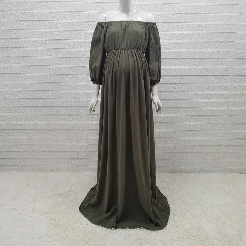 Boho nėščiųjų fotosesijos ilgos suknelės, rūdžių medvilnės, raižyto kaklo Bohemiškos nėštumo suknelės fotografijai