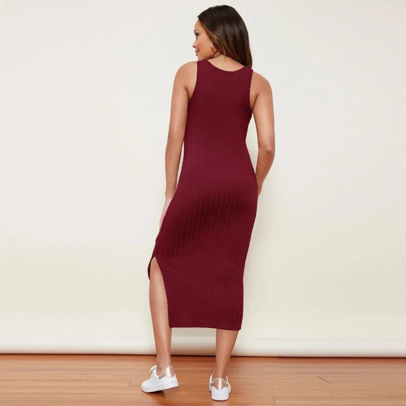 Πλεκτό λεπτό φόρεμα εγκυμοσύνης Γυναικείο μασίφ αμάνικο Maxi μακρύ κορν φορέματα έγκυο casual φόρεμα