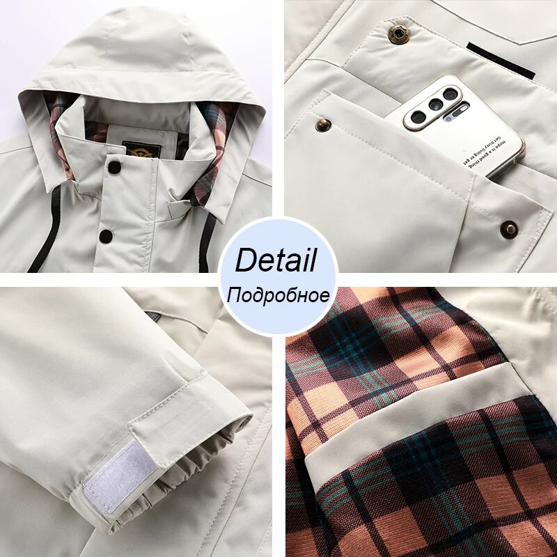 Ανδρικό Μόδα Μπουφάν Ανδρικά Ανοιξιάτικα Φθινοπωρινά Ανεμοδαρμένα Μπουφάν Μπουφάν Ανδρικά 2022 Αδιάβροχα Αποσπώμενα Ανδρικά Μπουφάν με Κουκούλα