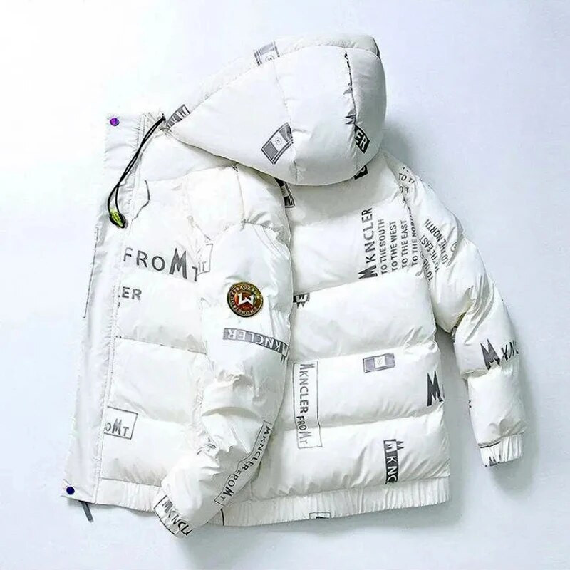 Streetwear Ανδρικά χειμωνιάτικα μπουφάν και παλτό Νεανικά με κουκούλα Ανεμοδαρμένα ζεστά παχιά ρούχα για πάρκα