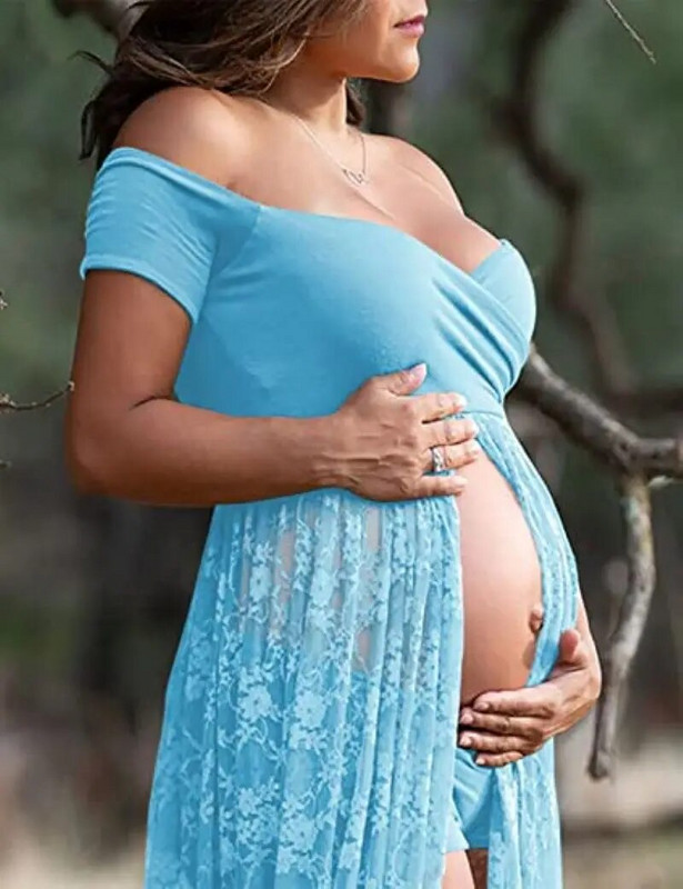 Suknelės nėščiosioms Seksuali, seksuali, ilga suknelė be nugarų Nėščiųjų fotografijos suknelė Nėščiųjų nuotraukų rekvizitai Maxi suknelė