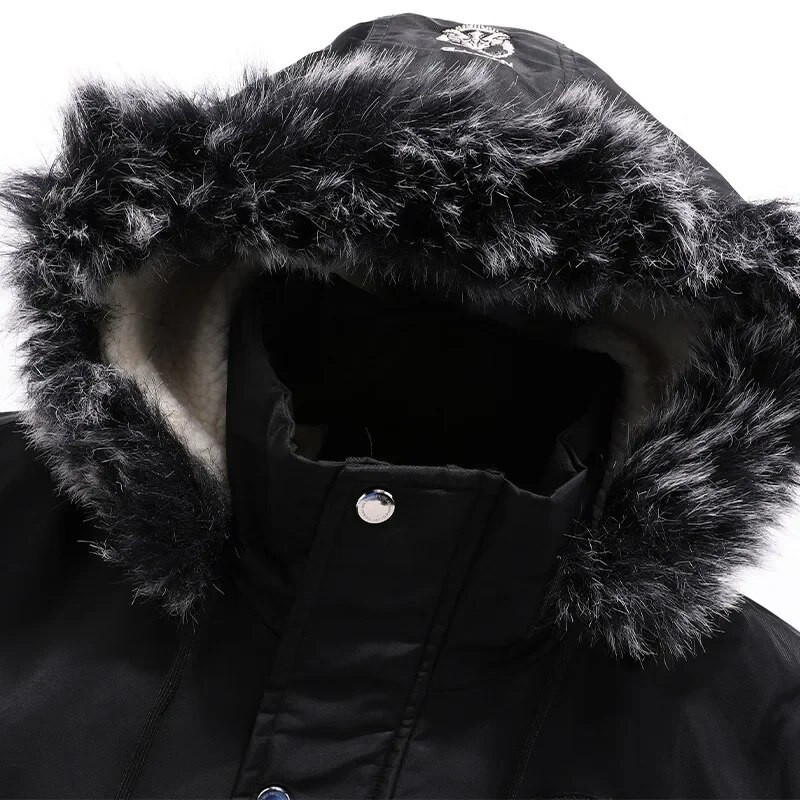 Ανδρικά χειμωνιάτικα μπουφάν με κουκούλα Fleece Parkas Ζεστά παλτό Νέα ανδρικά outwear Casual χειμωνιάτικα παλτό καλής ποιότητας Ανδρικά slim fit jacket 4