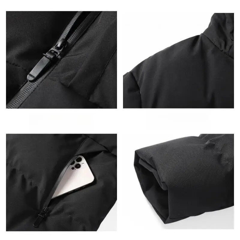 UETEEY Winter αντιανεμικό Warm Men Down Jacket Thicken Outdoor Solid Casual Loose Parkas Life Hooded Windbreaker Street Coat Αντρικό