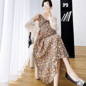 Gėlėta nėščiųjų suknelė 2023 m. Moteriška nėščiosios suknelė be rankovių + skara nėščios moters suknelė, ilga maksi sujungiama suknelė