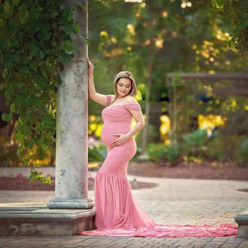 Baby Shower Dress Seksualios nėščiųjų suknelės fotosesijai Nėščiųjų suknelių fotografijai Prop Maxi suknelės nėščioms moterims