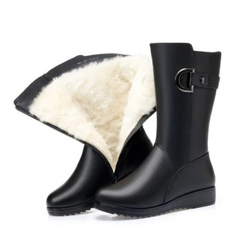 Χειμερινές μπότες  γυναικείες μπότες Ψηλοτάκουνες γυναικείες μακριές μπότες Ζεστές μπότες χιονιού Lady Fashion Αντιολισθητικές μπότες με χοντρή σόλα