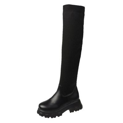 Shark Lock Wedge Boots Cipele s platformom za žene Zapatos Para Mujeres Bijelo Crno Ružičaste Kožne Gležnjače Botas Mujer