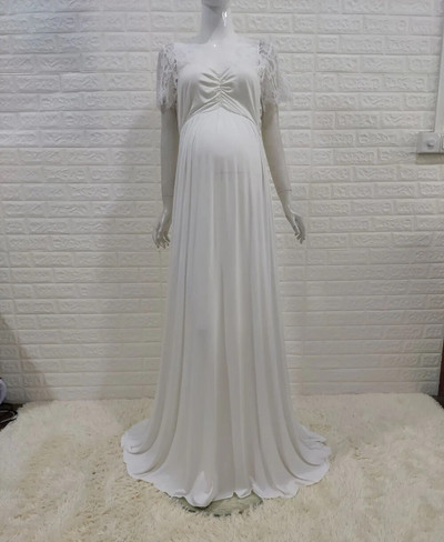 Elegence δαντέλα φωτογραφικό φόρεμα εγκυμοσύνης Σέξι φανταχτερά φορέματα εγκυμοσύνης Φωτογραφικά στηρίγματα Maxi gown Ρούχα για έγκυες σκοποβολή