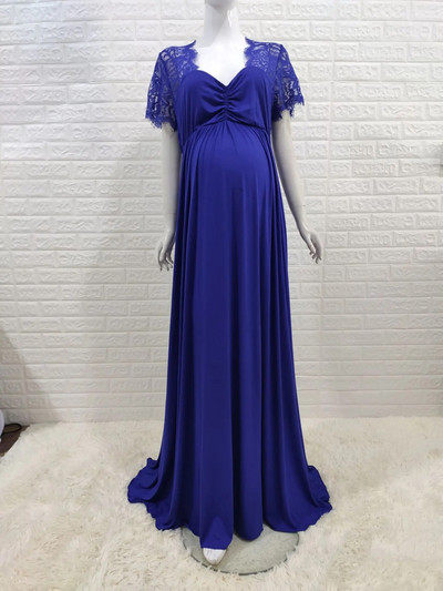 Elegence δαντέλα φωτογραφικό φόρεμα εγκυμοσύνης Σέξι φανταχτερά φορέματα εγκυμοσύνης Φωτογραφικά στηρίγματα Maxi gown Ρούχα για έγκυες σκοποβολή