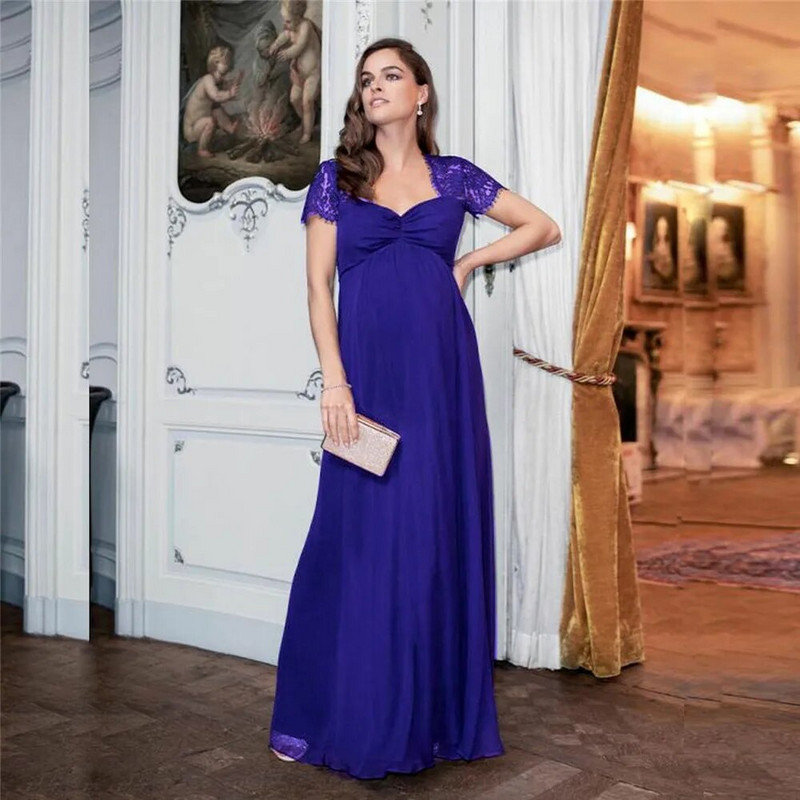 Elegence δαντέλα φωτογραφικό φόρεμα εγκυμοσύνης Σέξι φανταχτερά φορέματα εγκυμοσύνης Φωτογραφικά στηρίγματα Maxi gown Ρούχα για έγκυες σκοποβολή