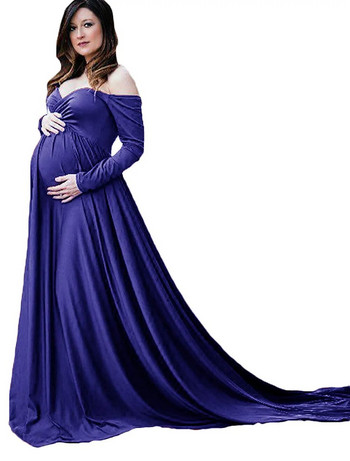 Φορέματα εγκυμοσύνης με μακριά ουρά για φωτογραφική λήψη Φόρεμα εγκυμοσύνης Φόρεμα μάξι για έγκυες γυναίκες