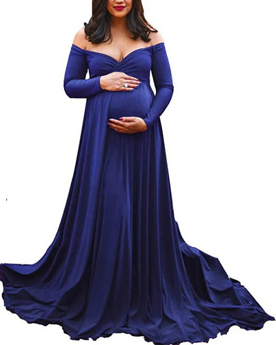 Rochii de maternitate cu coadă lungă pentru ședință foto Recuzită fotografie de maternitate Rochii maxi pentru femei gravide Haine Rochie de sarcină